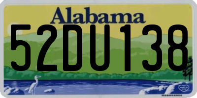 AL license plate 52DU138