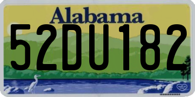AL license plate 52DU182