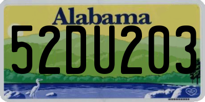 AL license plate 52DU203