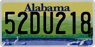 AL license plate 52DU218