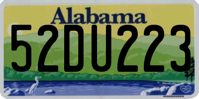 AL license plate 52DU223