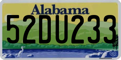 AL license plate 52DU233