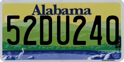 AL license plate 52DU240