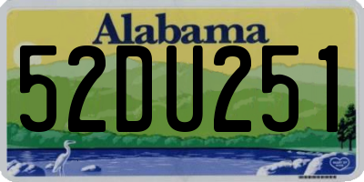 AL license plate 52DU251