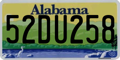 AL license plate 52DU258
