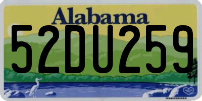 AL license plate 52DU259