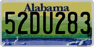 AL license plate 52DU283