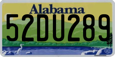 AL license plate 52DU289