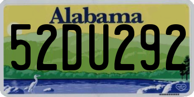 AL license plate 52DU292