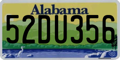 AL license plate 52DU356