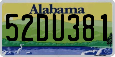 AL license plate 52DU381