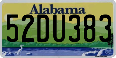 AL license plate 52DU383