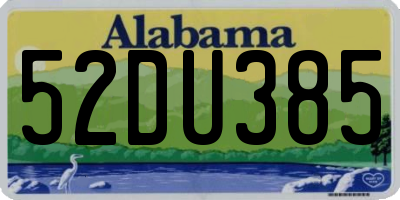 AL license plate 52DU385