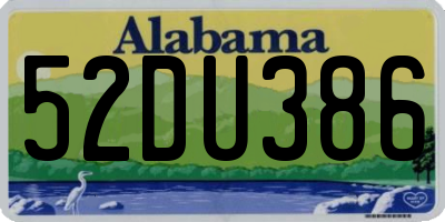 AL license plate 52DU386