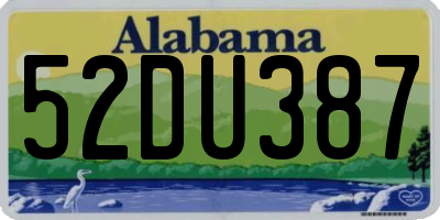 AL license plate 52DU387