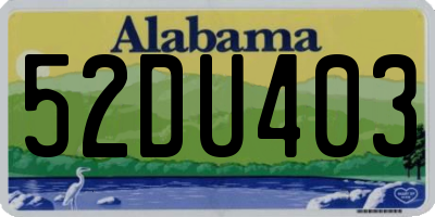 AL license plate 52DU403
