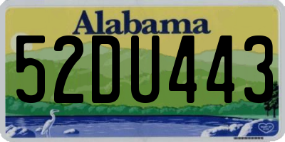 AL license plate 52DU443