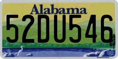 AL license plate 52DU546