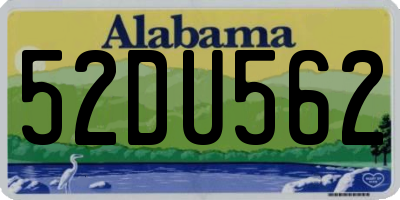 AL license plate 52DU562