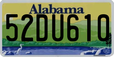 AL license plate 52DU610