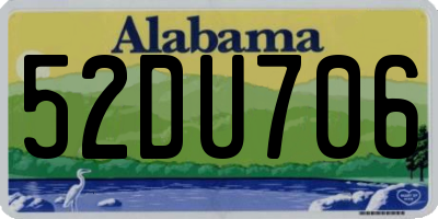 AL license plate 52DU706