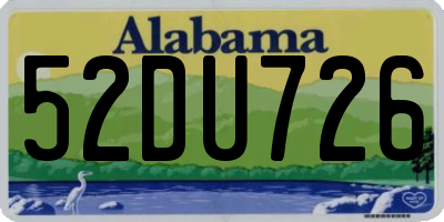 AL license plate 52DU726