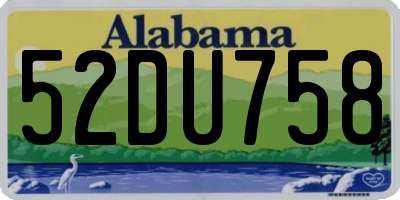 AL license plate 52DU758