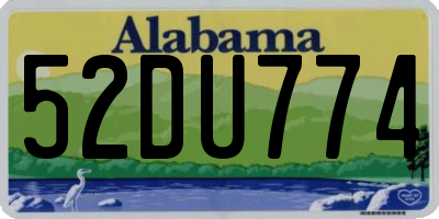 AL license plate 52DU774