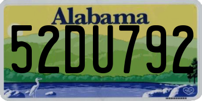 AL license plate 52DU792