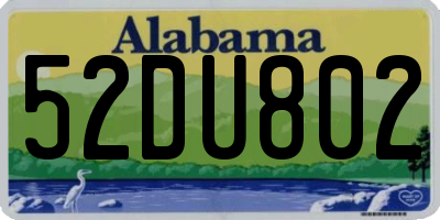 AL license plate 52DU802