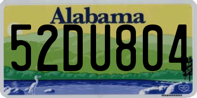 AL license plate 52DU804