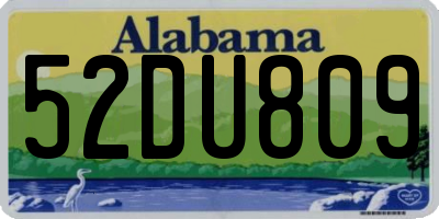 AL license plate 52DU809
