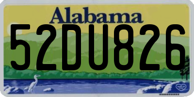 AL license plate 52DU826