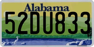 AL license plate 52DU833