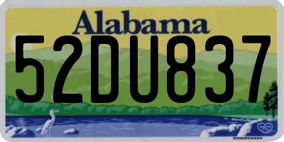 AL license plate 52DU837