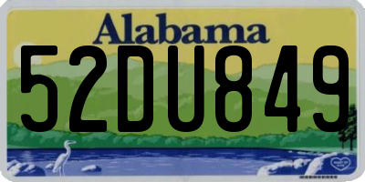 AL license plate 52DU849