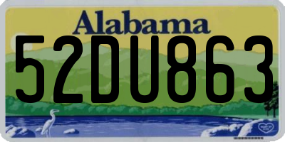 AL license plate 52DU863