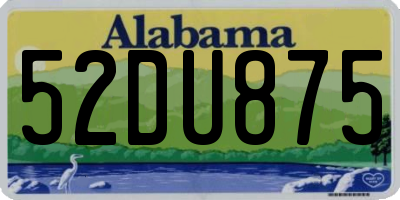 AL license plate 52DU875