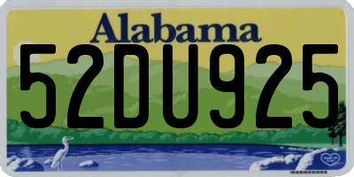 AL license plate 52DU925