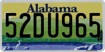 AL license plate 52DU965