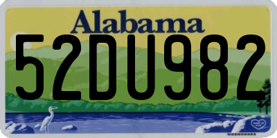 AL license plate 52DU982