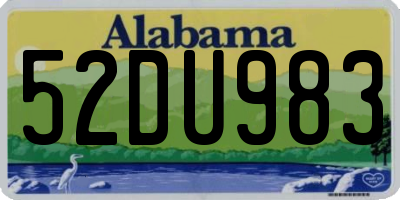 AL license plate 52DU983