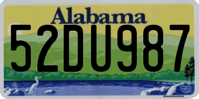 AL license plate 52DU987