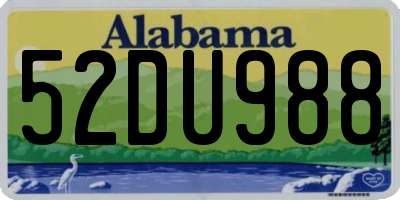 AL license plate 52DU988