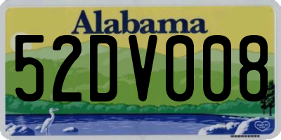 AL license plate 52DV008