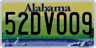 AL license plate 52DV009