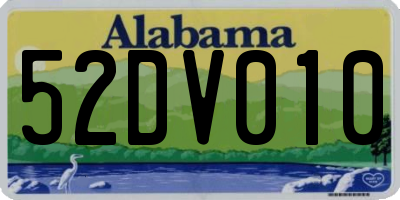 AL license plate 52DV010