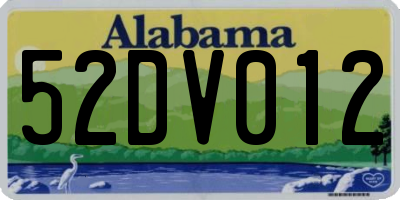 AL license plate 52DV012