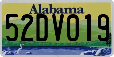 AL license plate 52DV019