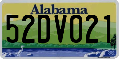 AL license plate 52DV021